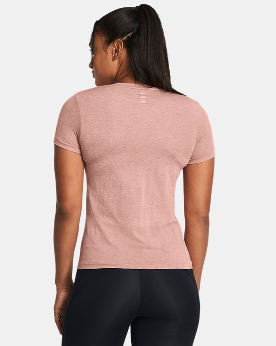 Women's UA Seamless Stride Short Sleeve in Pink image number 1